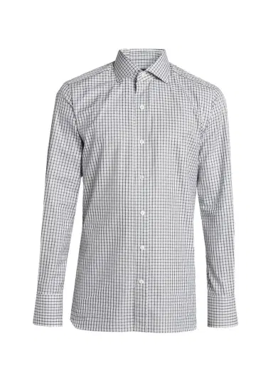 Tom Ford Men's Cotton Grid Check Dress Shirt | Thumbnail 5 Tom Ford Men's Cotton Grid Check Dress Shirt | Thumbnail 5