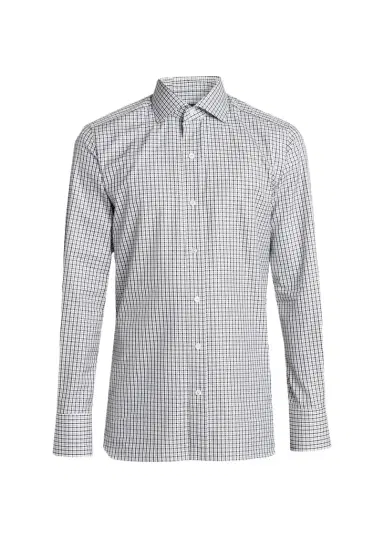 Tom Ford Men's Cotton Grid Check Dress Shirt | Thumbnail 1 Tom Ford Men's Cotton Grid Check Dress Shirt | Thumbnail 1