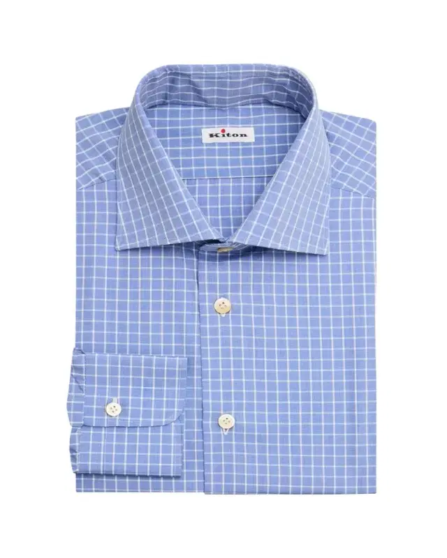 Men's Cotton Grid Check Dress Shirt