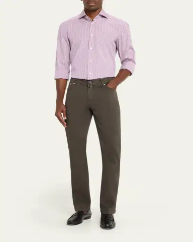 Kiton Men's Cotton and Cashmere Stretch Slim Straight Five-Pocket Pants | Thumbnail 2 Kiton Men's Cotton and Cashmere Stretch Slim Straight Five-Pocket Pants | Thumbnail 2