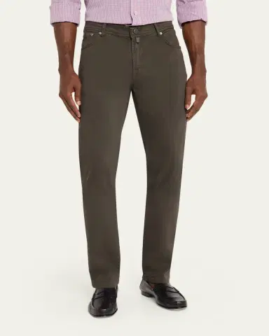 Kiton Men's Cotton and Cashmere Stretch Slim Straight Five-Pocket Pants | Thumbnail 4 Kiton Men's Cotton and Cashmere Stretch Slim Straight Five-Pocket Pants | Thumbnail 4