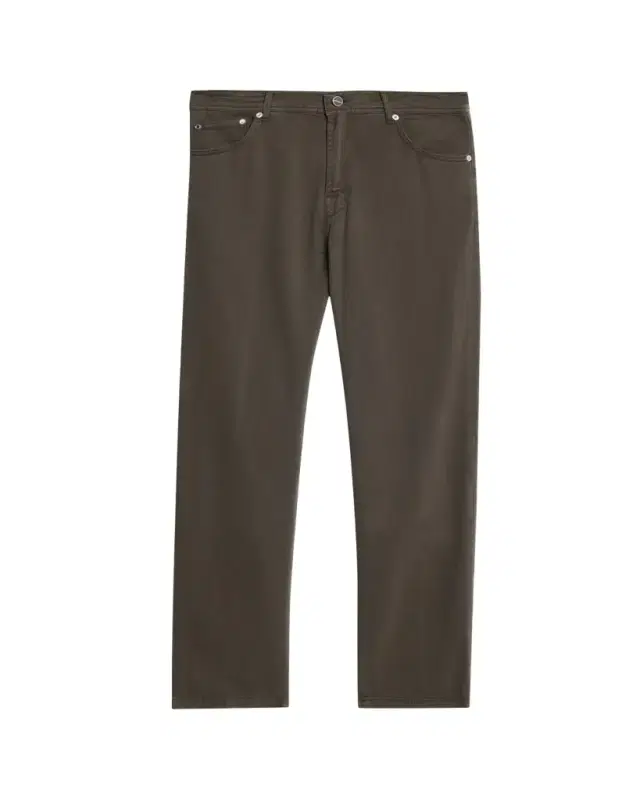 Men's Cotton and Cashmere Stretch Slim Straight Five-Pocket Pants