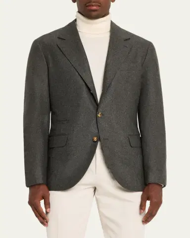 Brunello Cucinelli Men's Cotton Notch Lapel Single-Breasted Sport Coat | Thumbnail 4