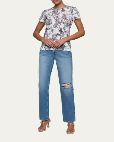 L'Agence Ressi Short-Sleeve Butterfly Vine Tee | Thumbnail 2 L'Agence Ressi Short-Sleeve Butterfly Vine Tee | Thumbnail 2
