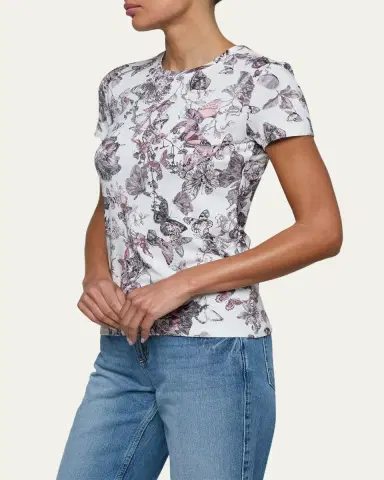 L'Agence Ressi Short-Sleeve Butterfly Vine Tee | Thumbnail 4 L'Agence Ressi Short-Sleeve Butterfly Vine Tee | Thumbnail 4