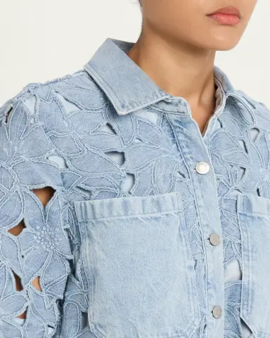 Simkhai Calyn Embroidered Denim Mini Dress | Thumbnail 5 Simkhai Calyn Embroidered Denim Mini Dress | Thumbnail 5