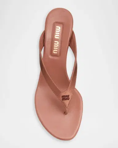 Miu Miu Satin Kitten-Heel Thong Sandals | Thumbnail 4