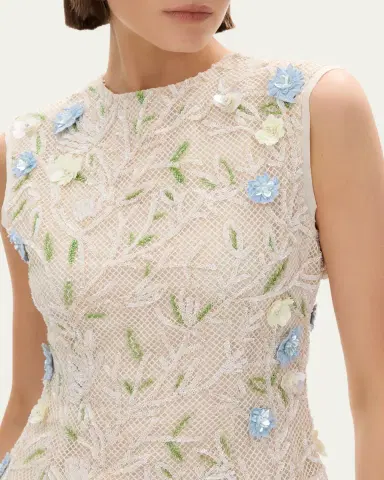 RACHEL GILBERT Mistral Floral Applique Cotton Mesh Mini Dress | Thumbnail 5 RACHEL GILBERT Mistral Floral Applique Cotton Mesh Mini Dress | Thumbnail 5