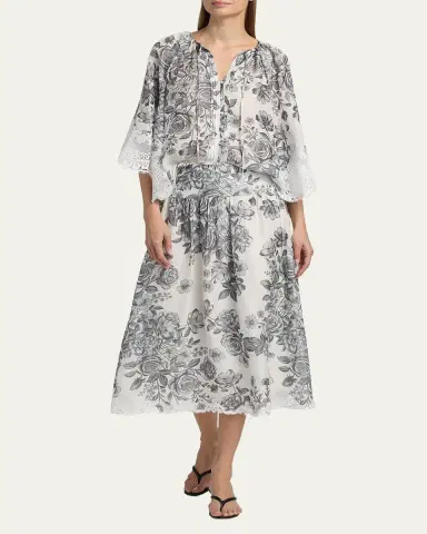 Kobi Halperin Lidia Floral-Print Midi Skirt | Thumbnail 2 Kobi Halperin Lidia Floral-Print Midi Skirt | Thumbnail 2