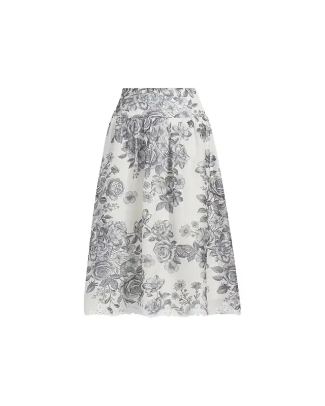 Lidia Floral-Print Midi Skirt