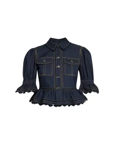 Cinq à Sept Guipure Lace Denim Jacket | Thumbnail 1 Cinq à Sept Guipure Lace Denim Jacket | Thumbnail 1