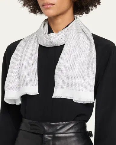 Tom Ford Micro Polka Dot Silk Scarf | Thumbnail 3 Tom Ford Micro Polka Dot Silk Scarf | Thumbnail 3