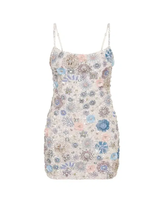 Rachel Gilbert Francesca Beaded Fit & Flare Mini Dress