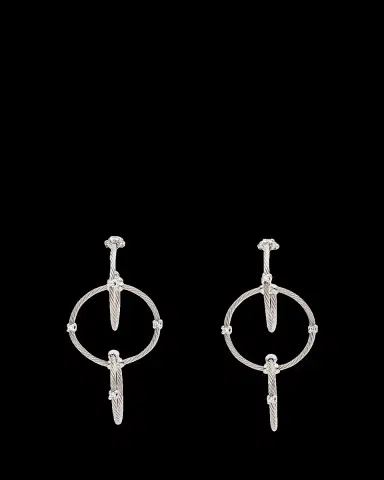 Paul Morelli 18K White Gold Diamond Triple Unity Rain Chain Earrings | Thumbnail 2 Paul Morelli 18K White Gold Diamond Triple Unity Rain Chain Earrings | Thumbnail 2