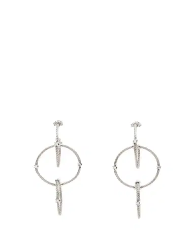 Paul Morelli 18K White Gold Diamond Triple Unity Rain Chain Earrings | Thumbnail 1 Paul Morelli 18K White Gold Diamond Triple Unity Rain Chain Earrings | Thumbnail 1