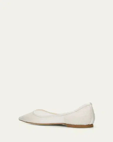 Jimmy Choo Love Floral Lace Pointed-Toe Flats | Thumbnail 2
