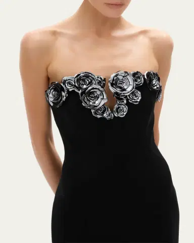 RACHEL GILBERT Mirage Floral-Embellished Strapless Column Gown | Thumbnail 5 RACHEL GILBERT Mirage Floral-Embellished Strapless Column Gown | Thumbnail 5