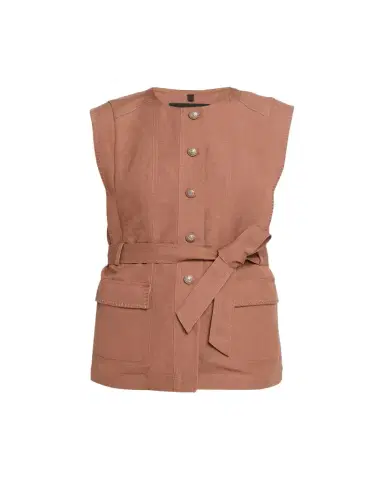 Kobi Halperin Beckett Belted Linen Vest | Thumbnail 1
