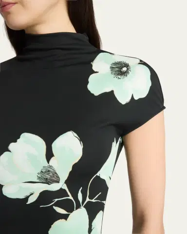 Alaïa Draped Floral-Print Jersey Maxi Dress | Thumbnail 5 Alaïa Draped Floral-Print Jersey Maxi Dress | Thumbnail 5