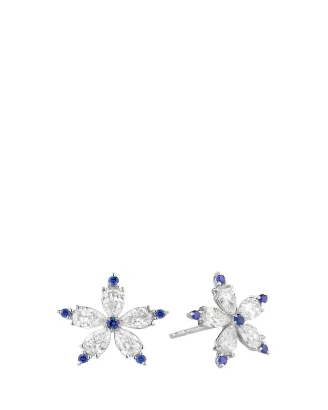 Paul Morelli 18K White Gold Diamond and Sapphire Stellanise Earrings