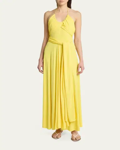 Alaïa Crossover Wrap Jersey Halter Maxi Dress | Thumbnail 2 Alaïa Crossover Wrap Jersey Halter Maxi Dress | Thumbnail 2