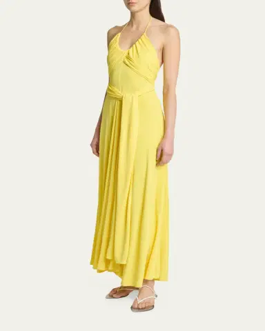 Alaïa Crossover Wrap Jersey Halter Maxi Dress | Thumbnail 4 Alaïa Crossover Wrap Jersey Halter Maxi Dress | Thumbnail 4