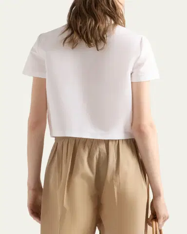 Prada Short-Sleeve Linen Muslin Shirt | Thumbnail 3 Prada Short-Sleeve Linen Muslin Shirt | Thumbnail 3