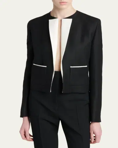 Tom Ford Contrast Silk-Lapel Open Jacket | Thumbnail 4
