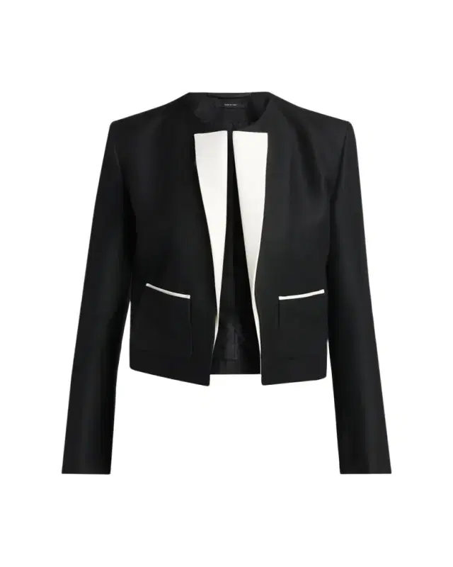 TOM FORD Contrast Silk-Lapel Open Jacket