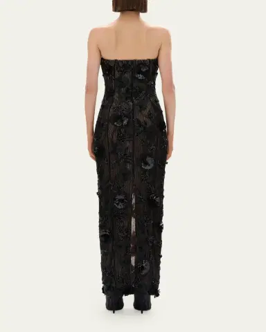 RACHEL GILBERT Pierre Strapless Embroidered Tulle Column Gown | Thumbnail 3 RACHEL GILBERT Pierre Strapless Embroidered Tulle Column Gown | Thumbnail 3