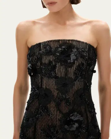 RACHEL GILBERT Pierre Strapless Embroidered Tulle Column Gown | Thumbnail 5 RACHEL GILBERT Pierre Strapless Embroidered Tulle Column Gown | Thumbnail 5