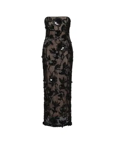 RACHEL GILBERT Pierre Strapless Embroidered Tulle Column Gown | Thumbnail 1 RACHEL GILBERT Pierre Strapless Embroidered Tulle Column Gown | Thumbnail 1