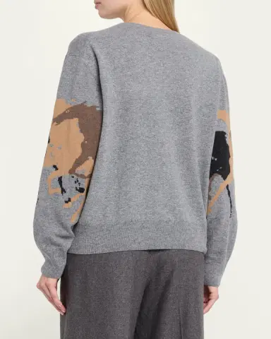 Stella McCartney Racing Horses Crewneck Sweater | Thumbnail 3 Stella McCartney Racing Horses Crewneck Sweater | Thumbnail 3