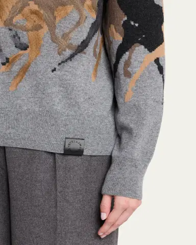 Stella McCartney Racing Horses Crewneck Sweater | Thumbnail 5 Stella McCartney Racing Horses Crewneck Sweater | Thumbnail 5