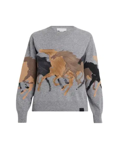 Stella McCartney Racing Horses Crewneck Sweater | Thumbnail 1 Stella McCartney Racing Horses Crewneck Sweater | Thumbnail 1