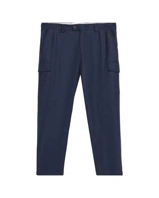 Brunello Cucinelli Men's Wool Flannel Tapered Leg Cargo Pants