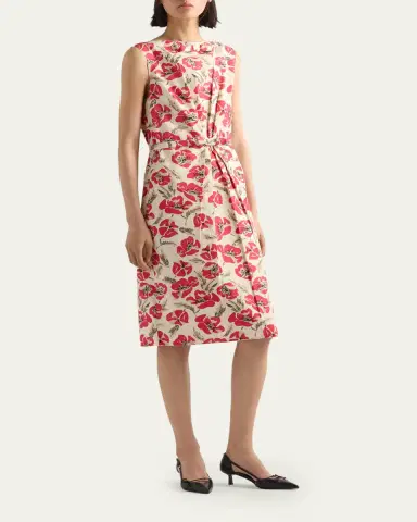 Prada Floral Soft Poplin Dress | Thumbnail 2