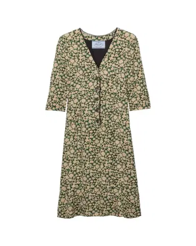 Prada Sable Floral Midi Dress | Thumbnail 1 Prada Sable Floral Midi Dress | Thumbnail 1