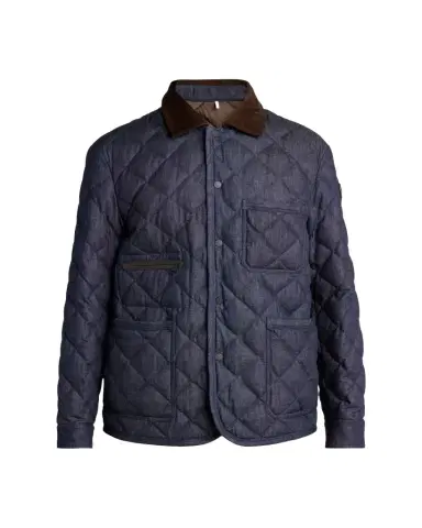 Moncler Grenoble Men's Cotton & Leather Quilted Jacket | Thumbnail 1
