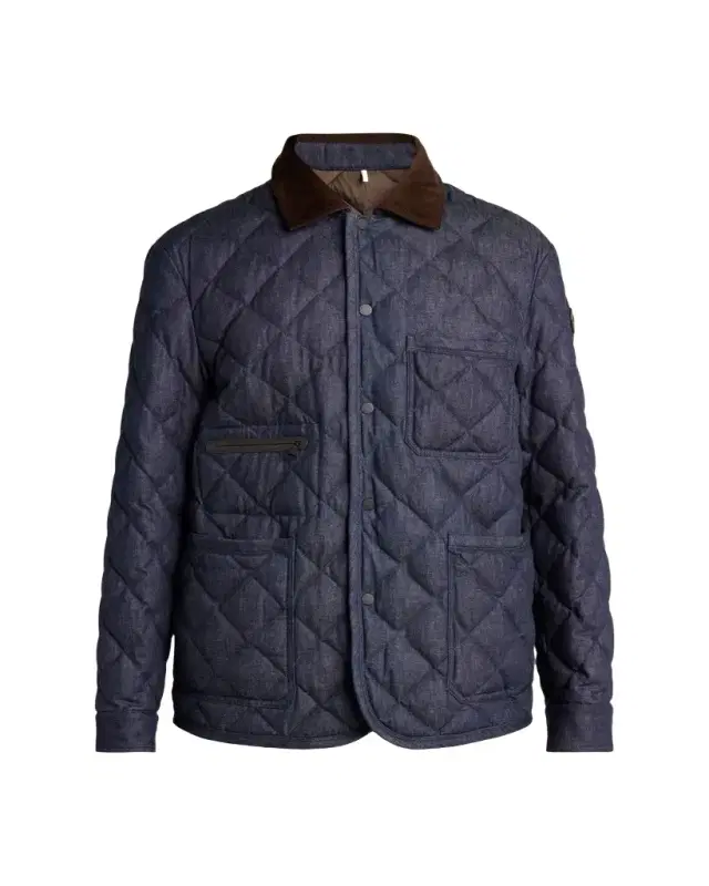 Moncler Grenoble Men's Cotton & Leather Quilted Jacket