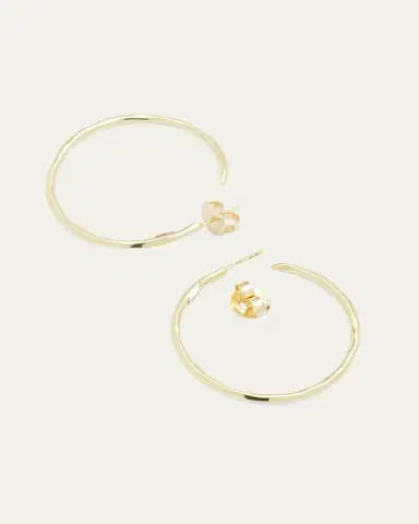 Ippolita Large Faceted Hoop Earrings in 18K Gold | Thumbnail 4