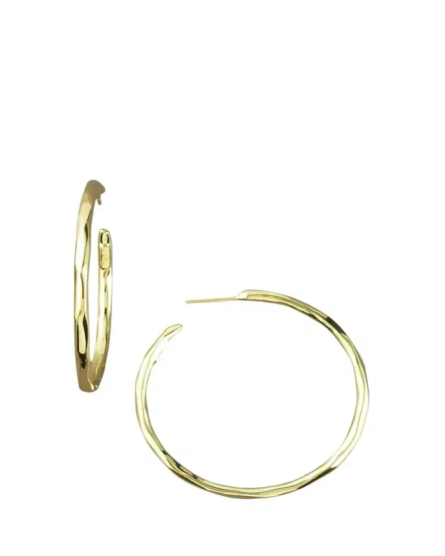 Ippolita Large Faceted Hoop Earrings in 18K Gold