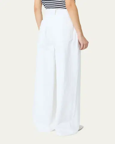 Max Mara High-Rise Cotton Twill Wide-Leg Sailor Pants | Thumbnail 3