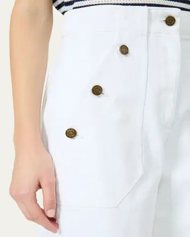 Max Mara High-Rise Cotton Twill Wide-Leg Sailor Pants | Thumbnail 5