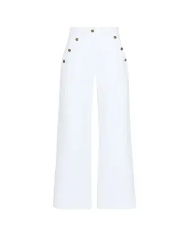 Max Mara High-Rise Cotton Twill Wide-Leg Sailor Pants | Thumbnail 1