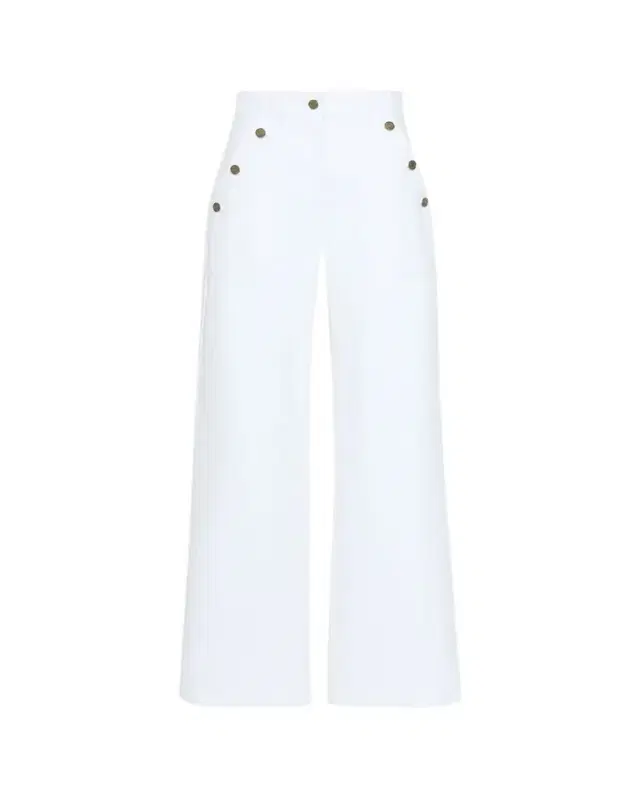 High-Rise Cotton Twill Wide-Leg Sailor Pants