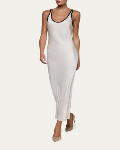 L'Agence Akiya Contrast-Trim Maxi Dress | Thumbnail 2 L'Agence Akiya Contrast-Trim Maxi Dress | Thumbnail 2