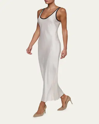 L'Agence Akiya Contrast-Trim Maxi Dress | Thumbnail 3 L'Agence Akiya Contrast-Trim Maxi Dress | Thumbnail 3