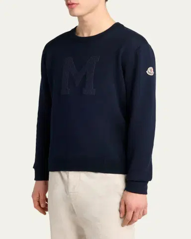 Moncler Men's Logo Drop Shoulder Sweatshirt | Thumbnail 4