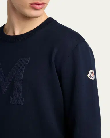 Moncler Men's Logo Drop Shoulder Sweatshirt | Thumbnail 5